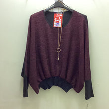 Load image into Gallery viewer, 163 Naya Batwing Top-Maroon/Black