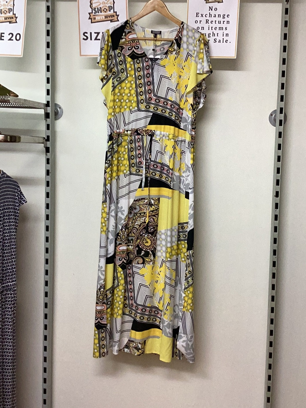 Kenny S Maxi Dress- Black/Yellow mix