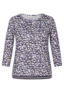 124360- Long Sleeve Purple Print T-shirt - Rabe