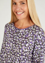 Load image into Gallery viewer, 124360- Long Sleeve Purple Print T-shirt - Rabe
