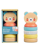 Load image into Gallery viewer, Happy Bear Wooden Stacker