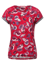 Load image into Gallery viewer, 318312- Red Butterfly Print Top- Cecil