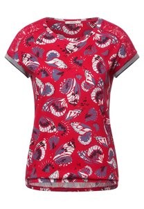 318312- Red Butterfly Print Top- Cecil