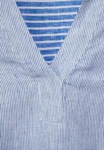 343052- Stripe Linen Shirt with Collar- Cecil