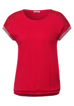 Load image into Gallery viewer, 318311- Red Mesh Sleeve T-Shirt- Cecil