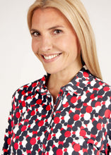 Load image into Gallery viewer, 113358- Red Print Collar Top - Rabe