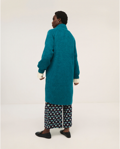 421- Petrol Blue Coat - Surkana