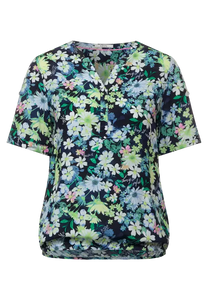 343194-Navy Floral Blouse - Cecil