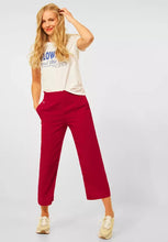 Load image into Gallery viewer, 375148- Red Elasticated Wide Leg Crop Trouser - Street One