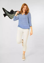 Load image into Gallery viewer, 343146-Blue Print Blouse - Cecil