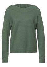 Load image into Gallery viewer, 13389-Frosty Green Boat Neck Jumper- Street One