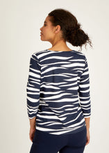 Load image into Gallery viewer, 311354- Navy Wave Print Top - Rabe