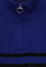 Load image into Gallery viewer, 301701- Royal Blue Zip Stripe Jumper - Cecil
