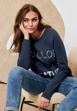 Load image into Gallery viewer, 302001- Navy Print Sweatshirt - Cecil