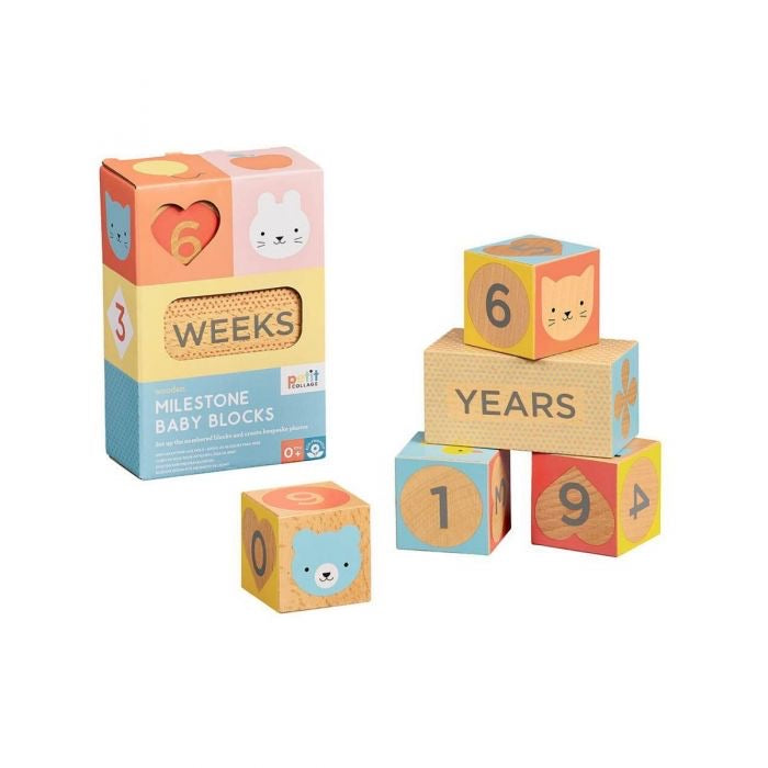 Wooden Milestone Baby Blocks