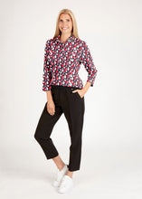 Load image into Gallery viewer, 113358- Red Print Collar Top - Rabe