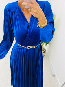 Royal Blue Velvet Dress - Kyla