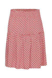 0538- Red Print Skirt - Fransa