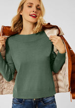 Load image into Gallery viewer, 13389-Frosty Green Boat Neck Jumper- Street One