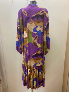 7112- Purple Print Dress- Kyla