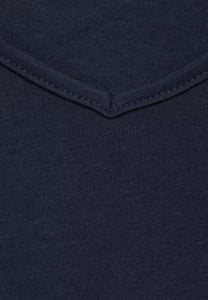 317861- Navy V-Neck T-Shirt- Cecil