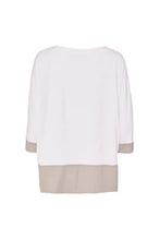 Load image into Gallery viewer, 22141- Naya T-shirt w/ contrast Hem - Stone/White