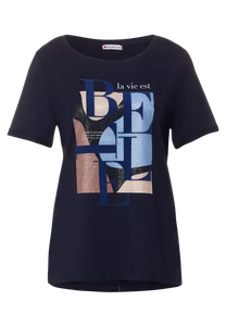318664- Navy Print Tshirt - Street One