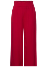 Load image into Gallery viewer, 375148- Red Elasticated Wide Leg Crop Trouser - Street One