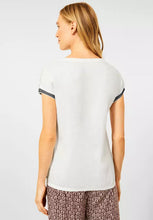 Load image into Gallery viewer, 318311- White Mesh Sleeve T-Shirt- Cecil