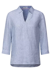 343052- Stripe Linen Shirt with Collar- Cecil