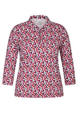 Load image into Gallery viewer, 123358- Pink/Orange Print Collar Top - Rabe