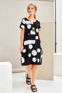 22199- Black Spot Print Top- Naya