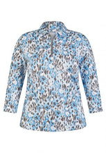 Load image into Gallery viewer, 112364- Blue Print Polo Shirt - Rabe