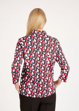 Load image into Gallery viewer, 113358- Red Print Collar Top - Rabe