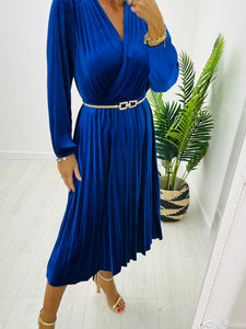 Royal Blue Velvet Dress - Kyla