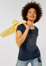 Load image into Gallery viewer, 318037-Navy T-Shirt with stone detail - Street One