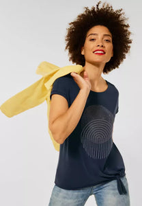 318037-Navy T-Shirt with stone detail - Street One