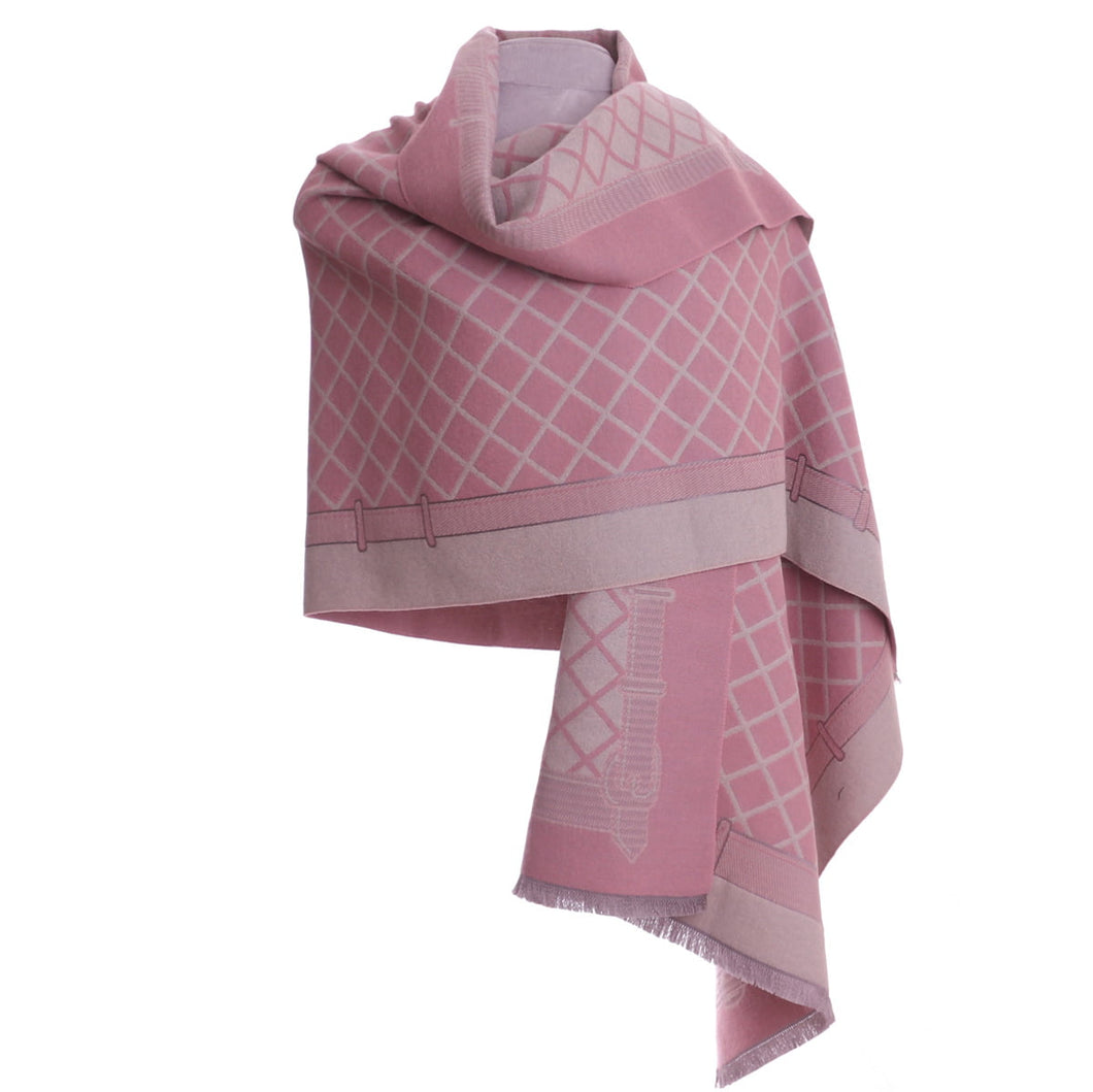 Lattice Print Scarf - Pink