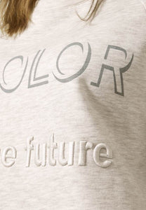 302001- Sand Print Sweatshirt - Cecil