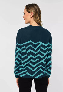 302119-Deep Teal Birdseye Sweater- Street One