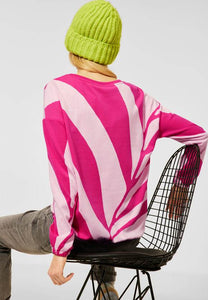 317439- Pink Leaf Print Jumper - Street One