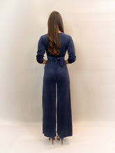 Load image into Gallery viewer, Kate &amp; Pippa Velvet Servino Jumpsuit - Navy