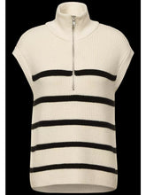 Load image into Gallery viewer, 301702 - Cream Stripe Zip Pullover - Cecil