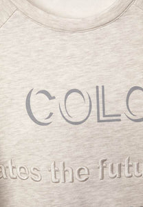 302001- Sand Print Sweatshirt - Cecil