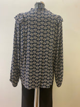 Load image into Gallery viewer, 0759- Navy Long Sleeve Blouse - Fransa