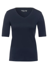Load image into Gallery viewer, 317861- Navy V-Neck T-Shirt- Cecil