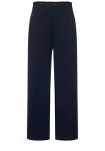 Load image into Gallery viewer, 375148- Navy Elasticated Wide Leg Crop Trouser - Street One