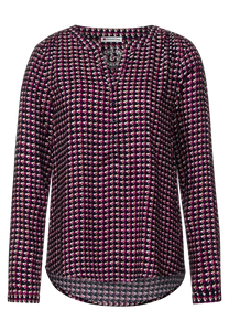 343501 Button Front Top with Full length Sleeves pink Mix Print- Street One