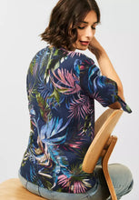 Load image into Gallery viewer, 343053- Blue Linen Printed Blouse- Cecil
