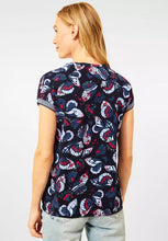 Load image into Gallery viewer, 318312- Navy Butterfly Print Top- Cecil